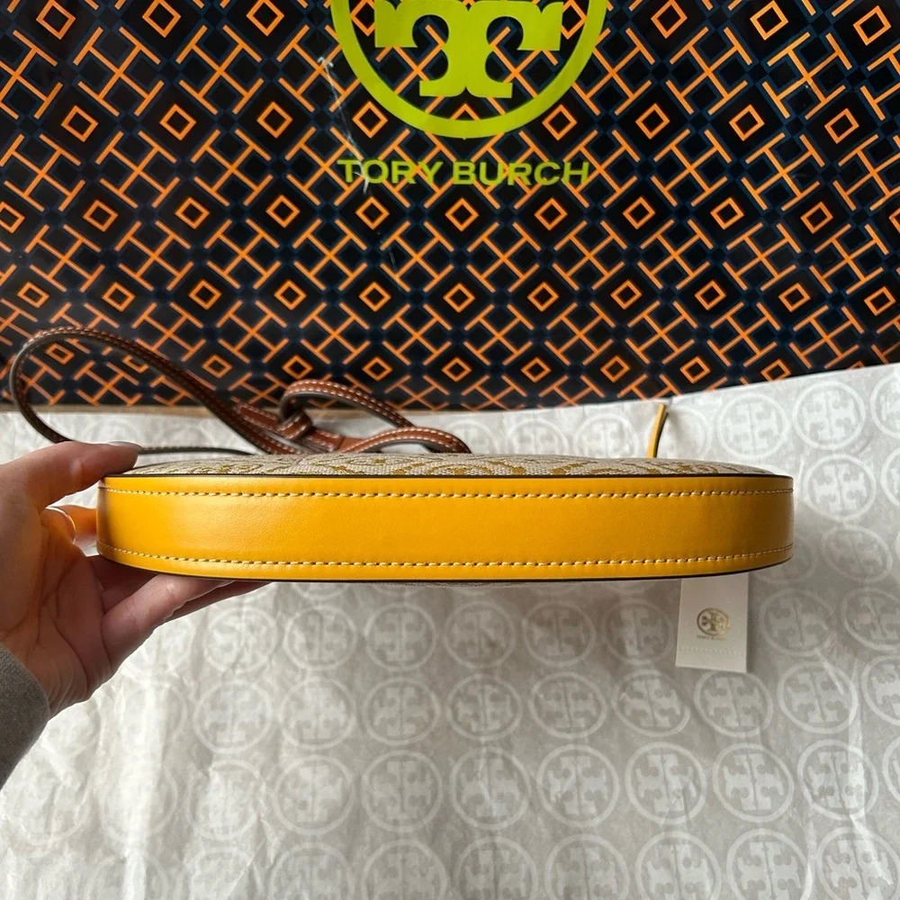 Tory Burch Beige and Brown Logo Jacquard Crossbody Bag - Picture 3 of 12